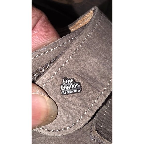 Finn Comfort Women's Taupe Leather Slide Sandals Adjustable Straps Size 43 - Picture 4 of 6